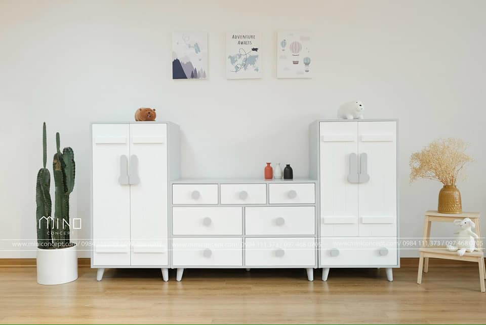 Tủ Trẻ Em Gỗ MDF Phun Sơn Hải Phòng 